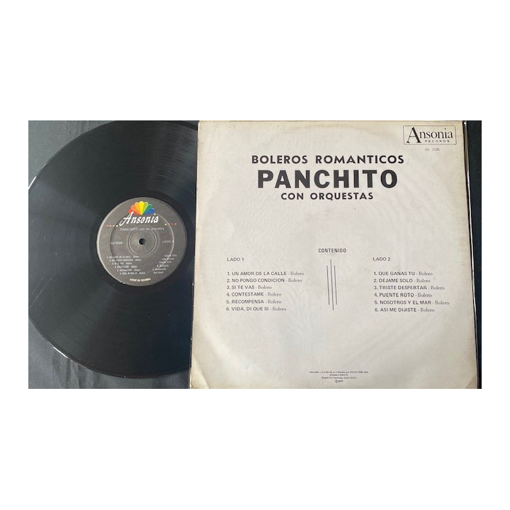 Panchito boleros románticos Vol 6 Colombia 1979 reverso