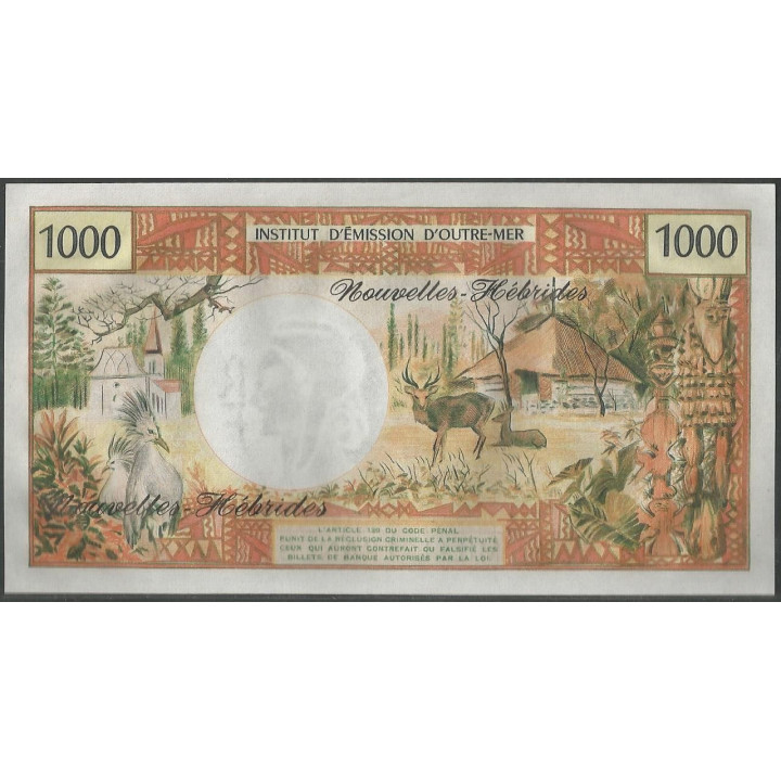 Nuevas Hebridas 1.000 Francs ND1979 P20c reverso