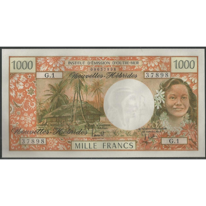 Nuevas Hebridas 1.000 Francs ND1975 P20b