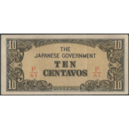 Filipinas Ocupacion Japonesa WWII 10 Centavos ND1942 P/AI P104a