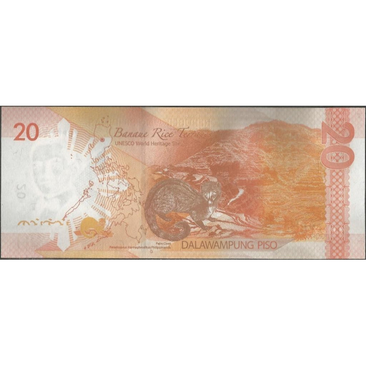 Filipinas 20 Piso 2010 P206a reverso