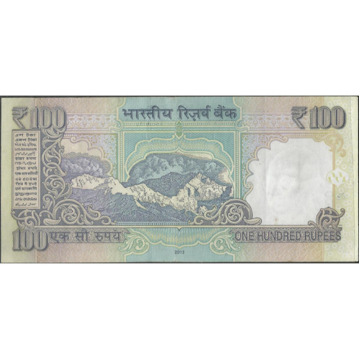 India 100 Rupias 2013 P105k reverso