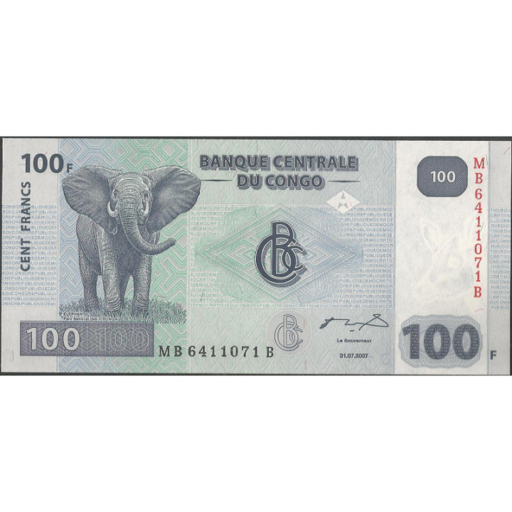 Rep. Democratica del Congo 100 Francs 31 Jul 2007 P98a