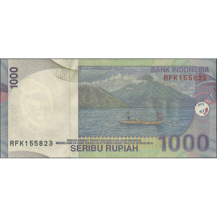 Indonesia 1.000 Rupias 2012 P141k reverso