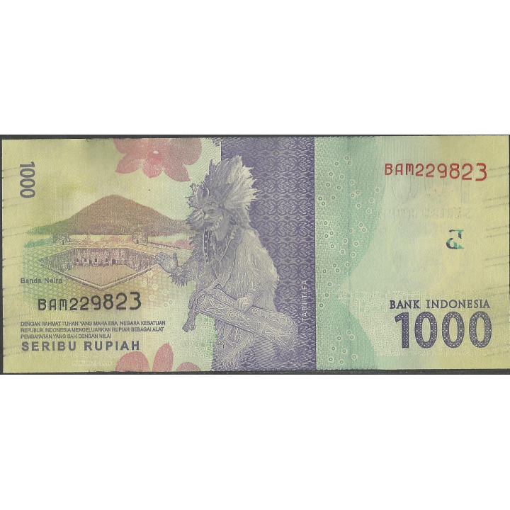 Indonesia 1.000 Rupias 2016 P154a reverso