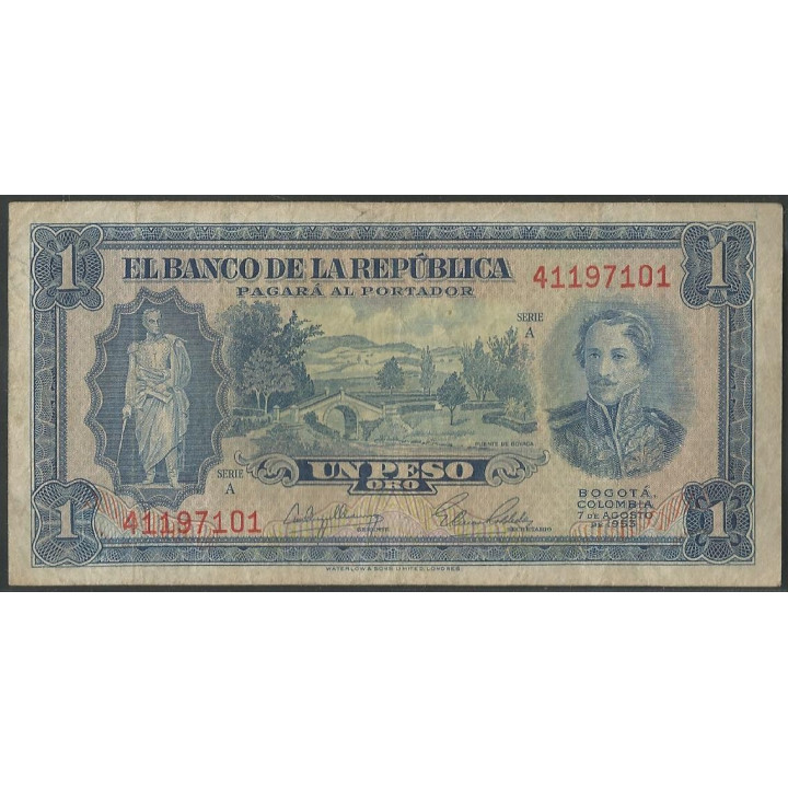 Billete de 1 Peso 7 ago 1953 BGW043