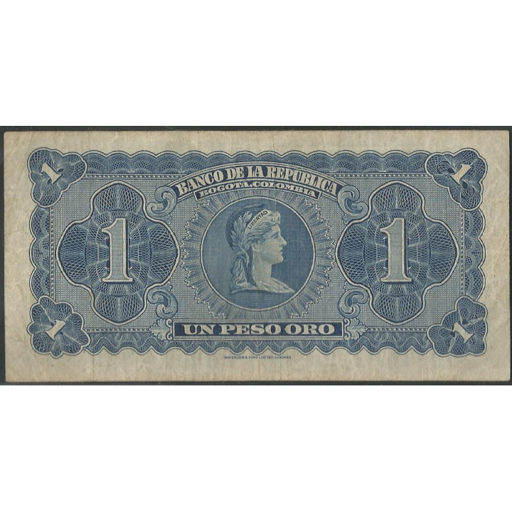 Billete de 1 Peso 7 ago 1953 BGW043 reverso
