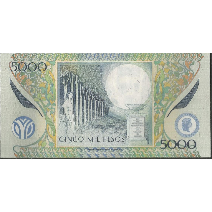 Billete de 5.000 Pesos 31 Ago 2013 BGW548 reverso