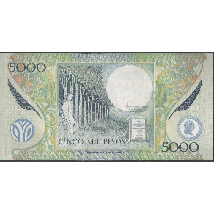 Billete de 5.000 Pesos 2 Ago 2014 BGW551 reverso