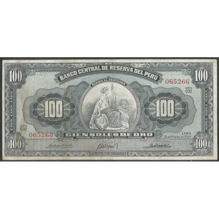 Peru 100 Soles 13 Mar 1964 P86a