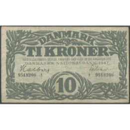 Dinamarca 10 Kroner 1947 P37e