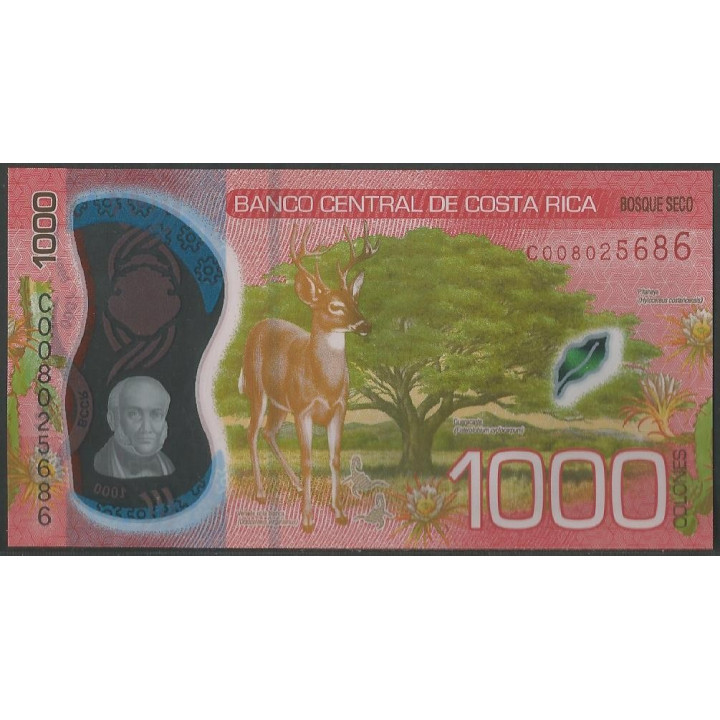 Costa Rica 1.000 Colones 20 Sep 2019 P280 reverso