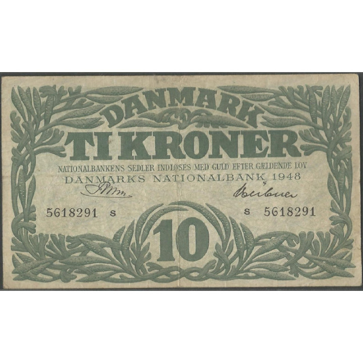 Dinamarca 10 Kroner 1948 P37f