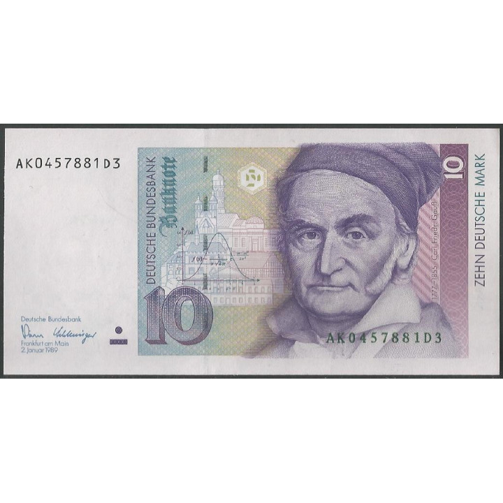 Alemania 10 Mark 2 Ene 1989 P38a