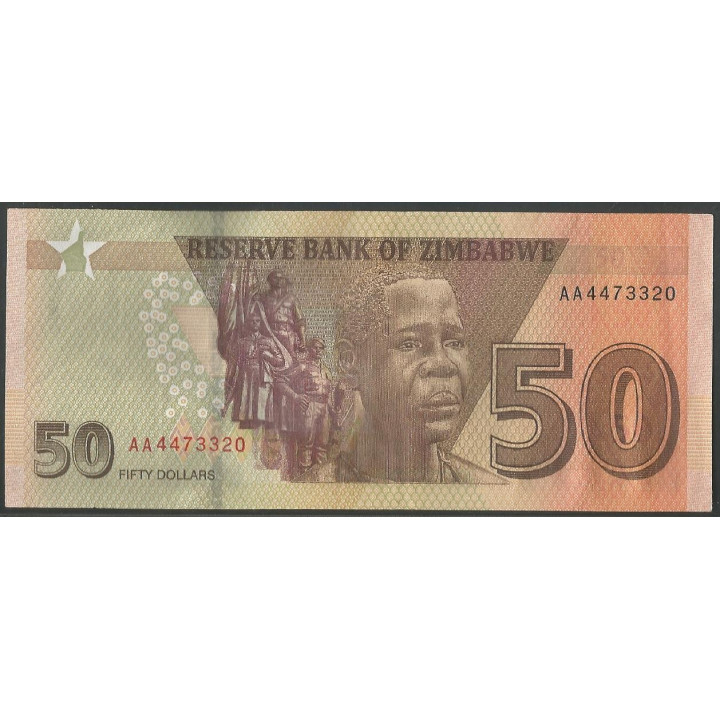 Zimbabwe 50 Dollars 2020 P105 reverso