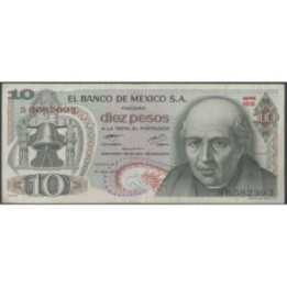 Mexico 10 Pesos 18 Feb 1977 Serie 1ES P63i