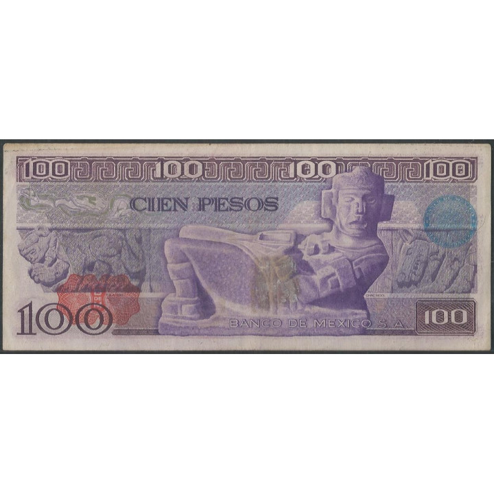 Mexico 100 Pesos 30 May 1974 Serie FY P66a reverso