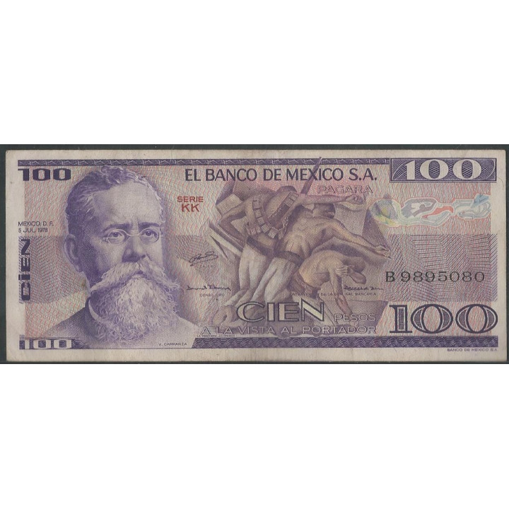 Mexico 100 Pesos 5 Jul 1978 Serie KK P66a