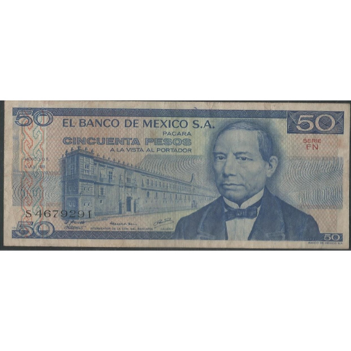 Mexico 50 Pesos 5 Jul 1978 Serie FN P67a