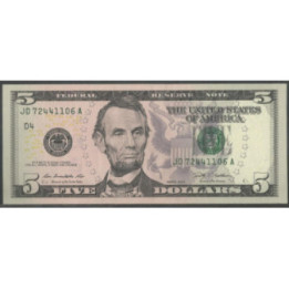 Estados Unidos 5 Dollars 2009 P531