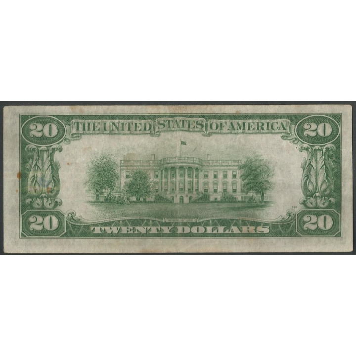 Estados Unidos 20 Dollars 1934 J P431D reverso