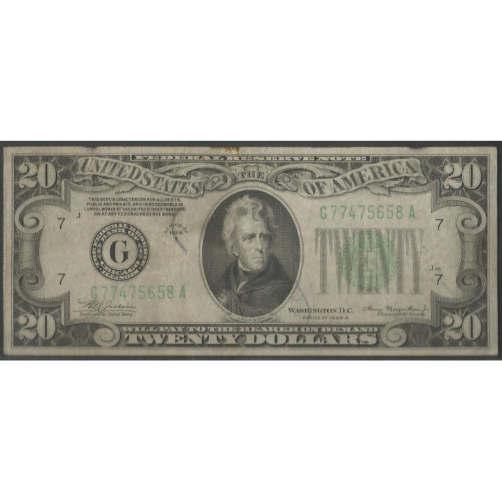 Estados Unidos 20 Dollars 1934A G P431Da