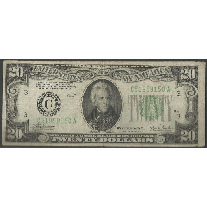 Estados Unidos 20 Dollars 1934C C P431Dc