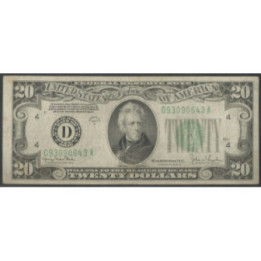 Estados Unidos 20 Dollars 1934D D P431Dd
