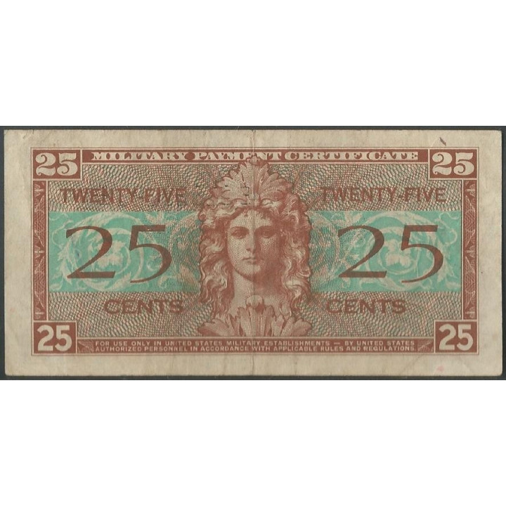 Estados Unidos - MPC 25 Cents ND1954 PM31a reverso
