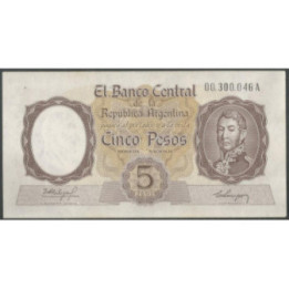 Argentina 5 Pesos ND1960-62 Serie A P275a