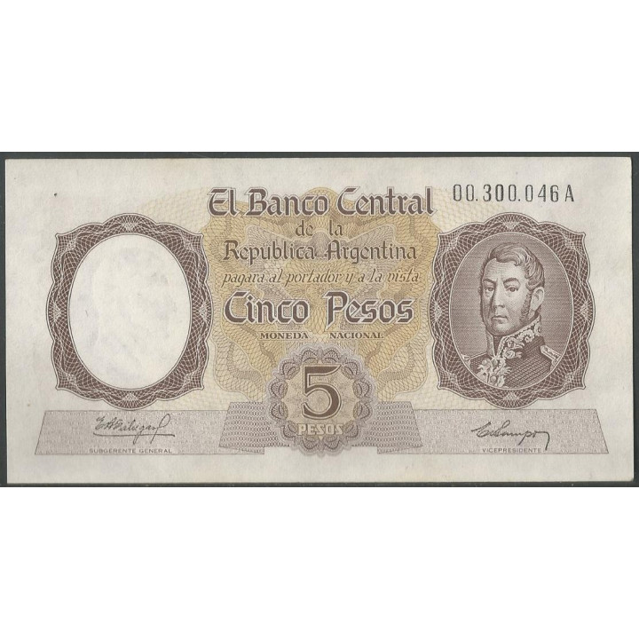 Argentina 5 Pesos ND1960-62 Serie A P275a