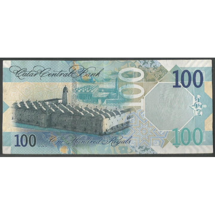 Qatar 100 Ryal ND2020 P36a reverso