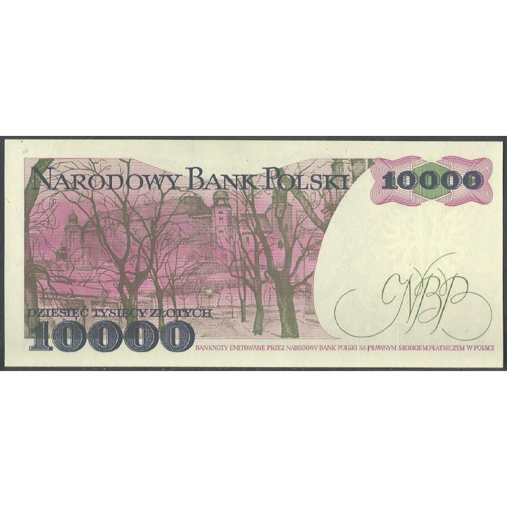Polonia 10.000 Zlotych 1 Dic 1988 P151b reverso
