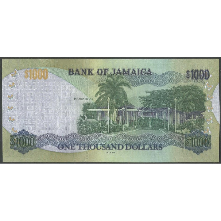 Jamaica 1.000 Dollars 1 Jun 2021 P86 reverso