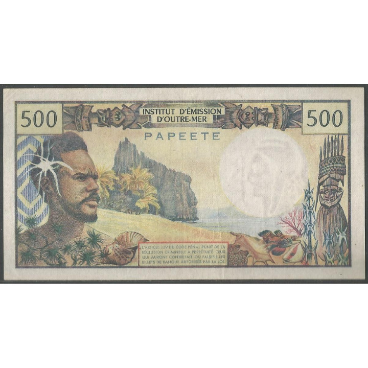 Tahiti 500 Francs ND1977 P25b1 reverso