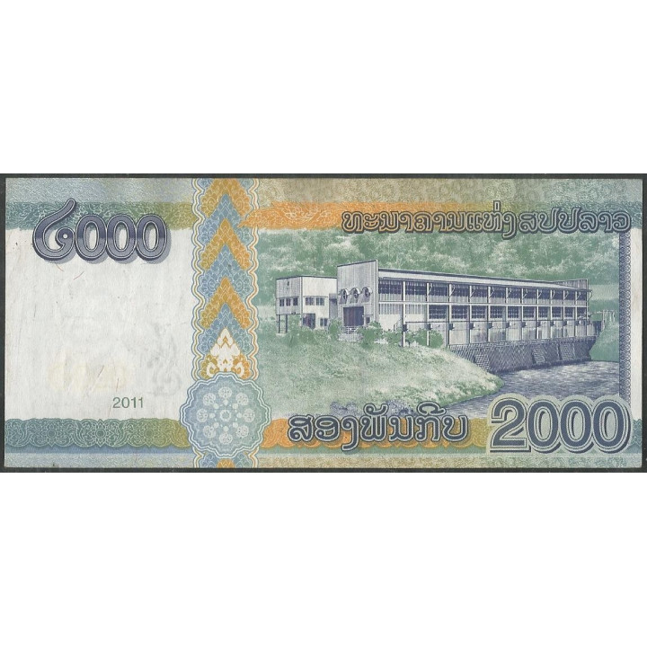 Laos 2.000 Kip 2011 P41a reverso