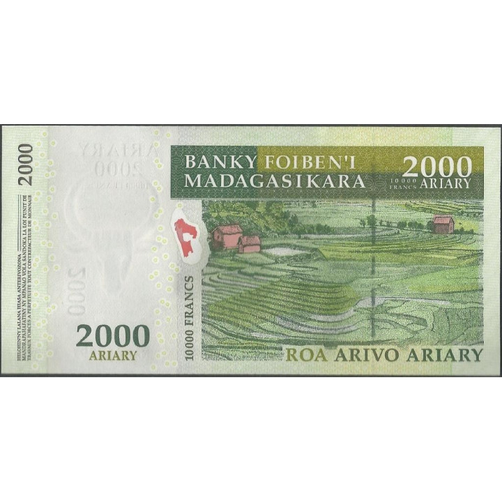 Madagascar 2.000 Ariary 2007 P93a reverso