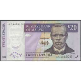 Malawi 20 Kwacha 1 Oct 2001 P44a