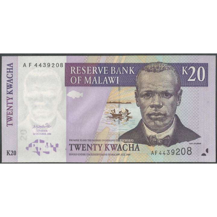 Malawi 20 Kwacha 1 Oct 2001 P44a