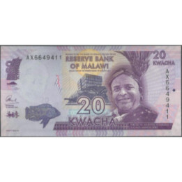 Malawi 20 Kwacha 1 Ene 2015 P63b