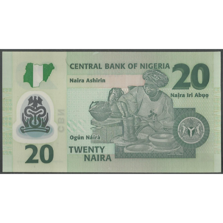 Nigeria 20 Naira 2009 P34e reverso
