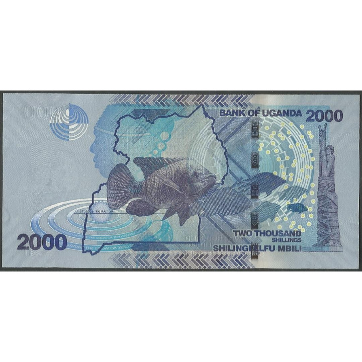 Uganda 2.000 Shillings 2013 P50a reverso
