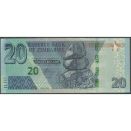 Zimbabwe 20 Dollars 2020 P104