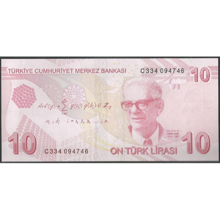 Turkya 10 Liras ND2009 P223c reverso