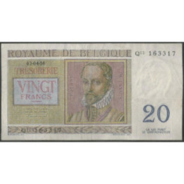 Belgica 20 Francs 3 Abr 1956 P132b