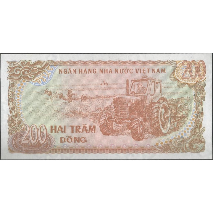 Vietnam 200 Dong 1987 P100a reverso