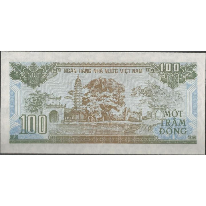 Vietnam 100 Dong 1991 P105a reverso