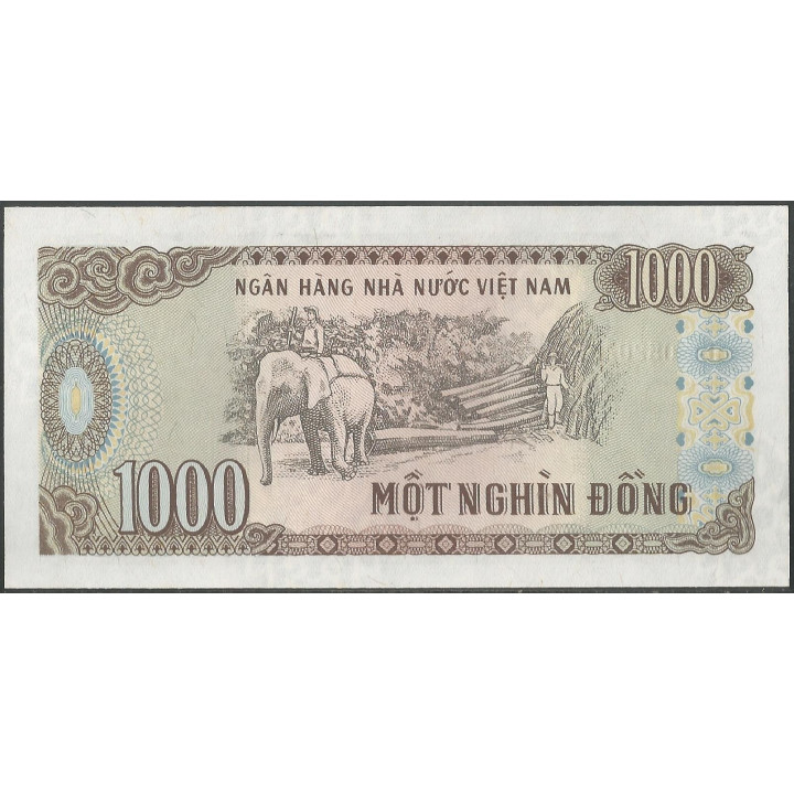 Vietnam 1.000 Dong 1988 P106a reverso