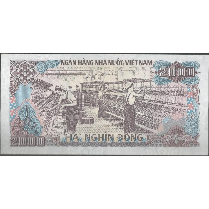 Vietnam 2.000 Dong 1988 P107a reverso