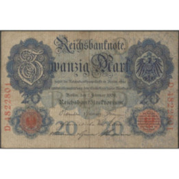 Alemania 20 Mark 7 Feb 1908 P31